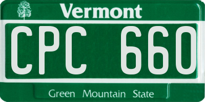 VT license plate CPC660