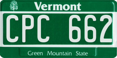 VT license plate CPC662