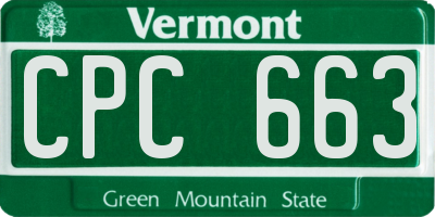 VT license plate CPC663