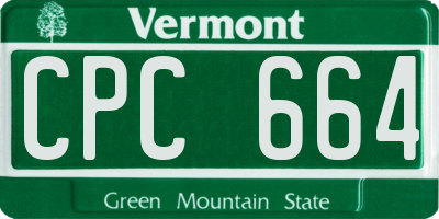 VT license plate CPC664
