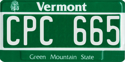 VT license plate CPC665