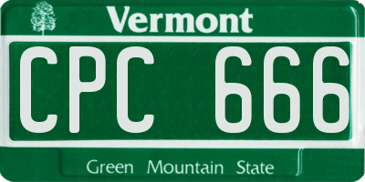 VT license plate CPC666