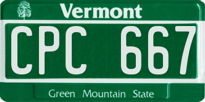 VT license plate CPC667