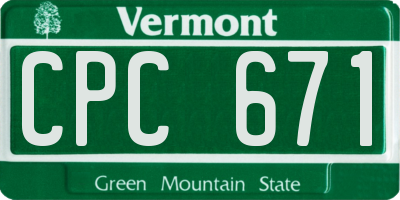 VT license plate CPC671