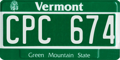 VT license plate CPC674