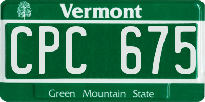VT license plate CPC675