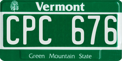 VT license plate CPC676