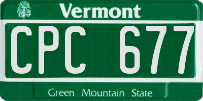 VT license plate CPC677