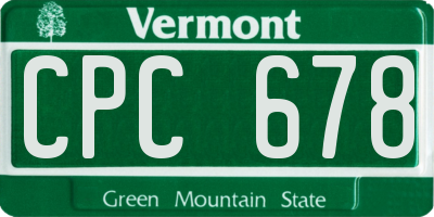 VT license plate CPC678