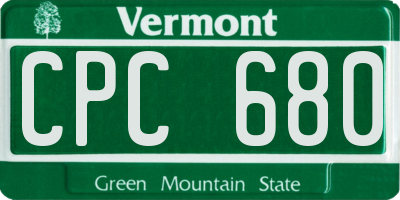 VT license plate CPC680