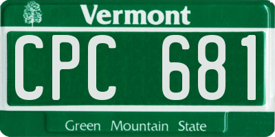 VT license plate CPC681