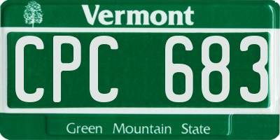 VT license plate CPC683