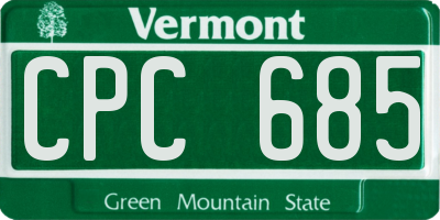 VT license plate CPC685