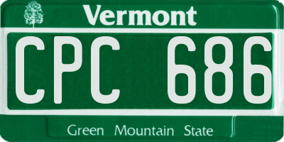 VT license plate CPC686
