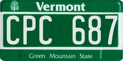 VT license plate CPC687