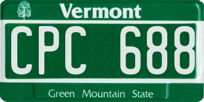 VT license plate CPC688