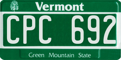 VT license plate CPC692