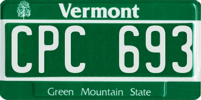 VT license plate CPC693