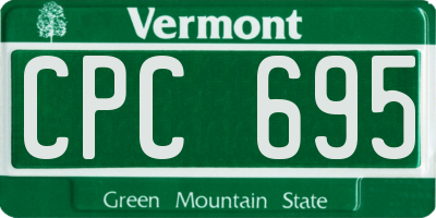 VT license plate CPC695
