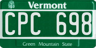 VT license plate CPC698