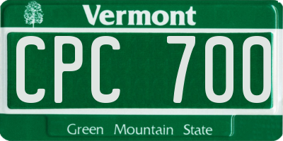 VT license plate CPC700