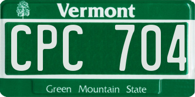 VT license plate CPC704