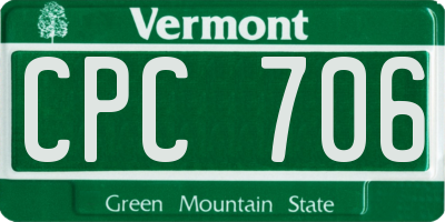 VT license plate CPC706