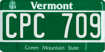 VT license plate CPC709