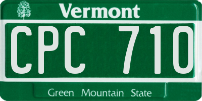 VT license plate CPC710