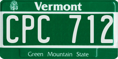 VT license plate CPC712