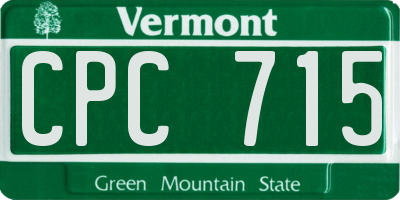 VT license plate CPC715