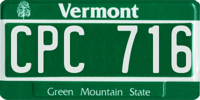 VT license plate CPC716
