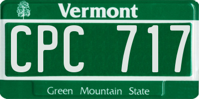 VT license plate CPC717