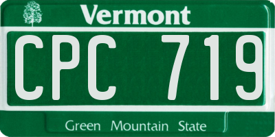 VT license plate CPC719