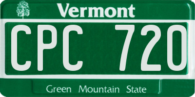 VT license plate CPC720
