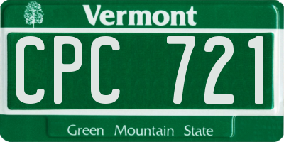 VT license plate CPC721