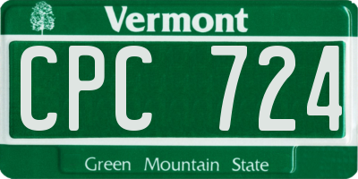 VT license plate CPC724