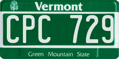 VT license plate CPC729