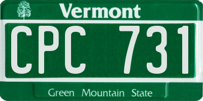 VT license plate CPC731