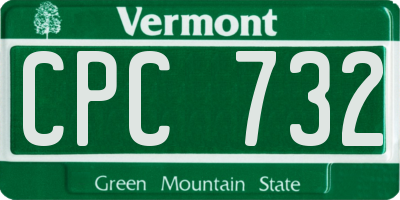 VT license plate CPC732