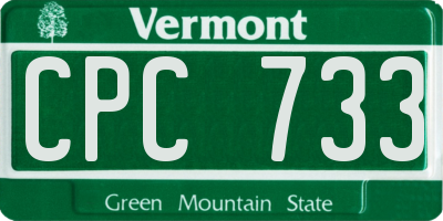 VT license plate CPC733