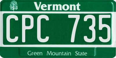 VT license plate CPC735