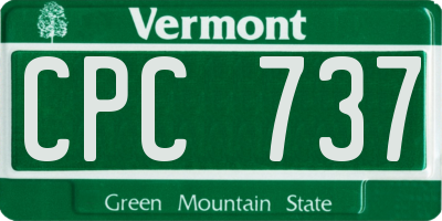 VT license plate CPC737