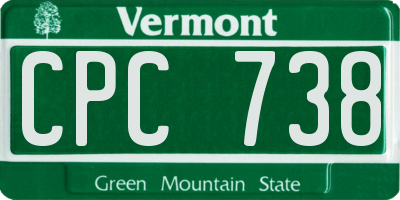 VT license plate CPC738