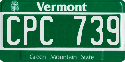 VT license plate CPC739