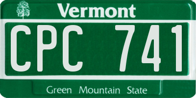 VT license plate CPC741