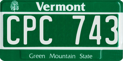 VT license plate CPC743