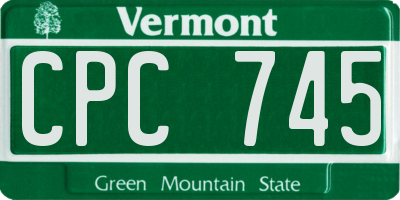 VT license plate CPC745