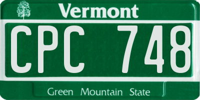 VT license plate CPC748
