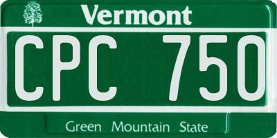VT license plate CPC750